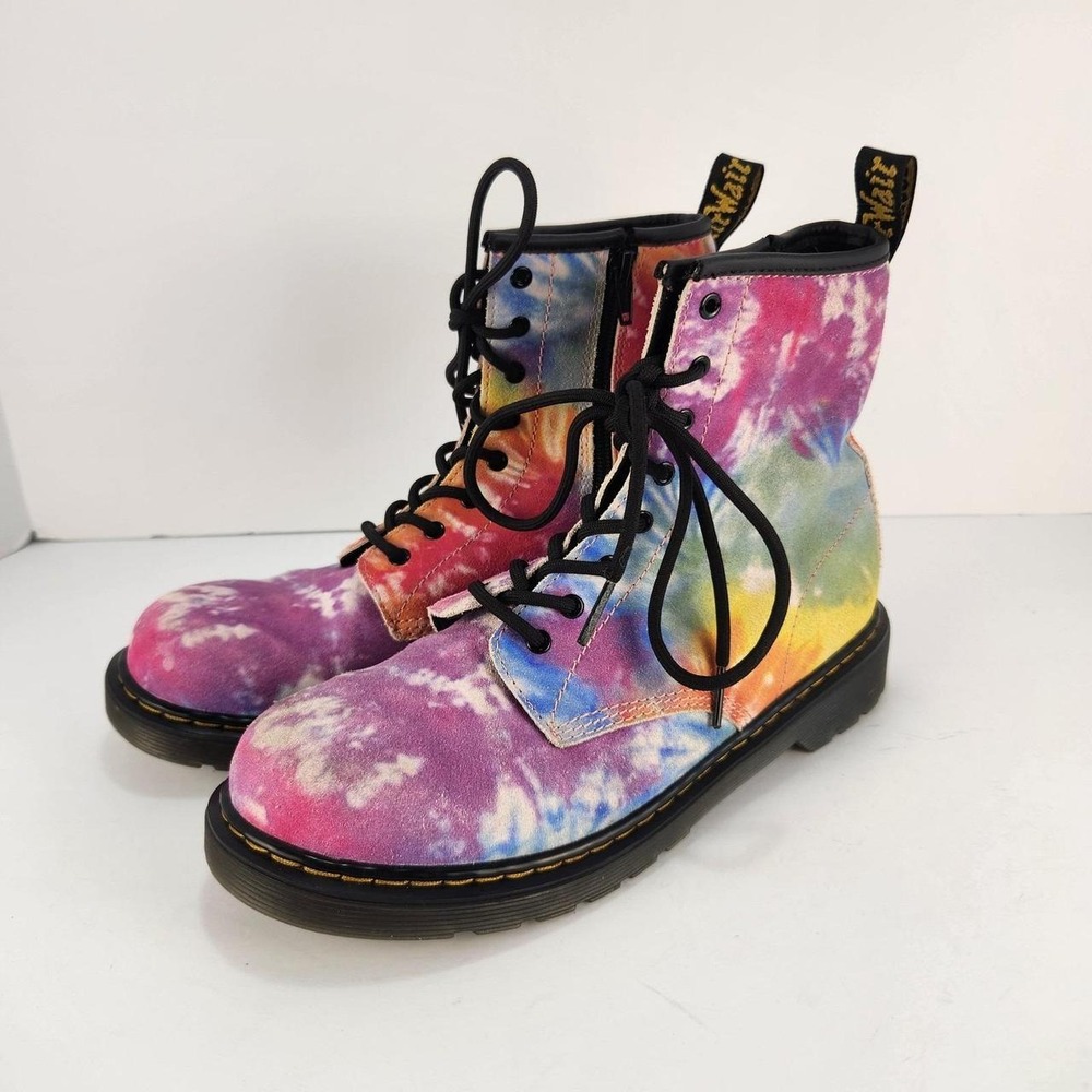 Dr. Martens 1460 Tie Dye Rainbow Leather Boots Women's US 6 UK 4 EU 38